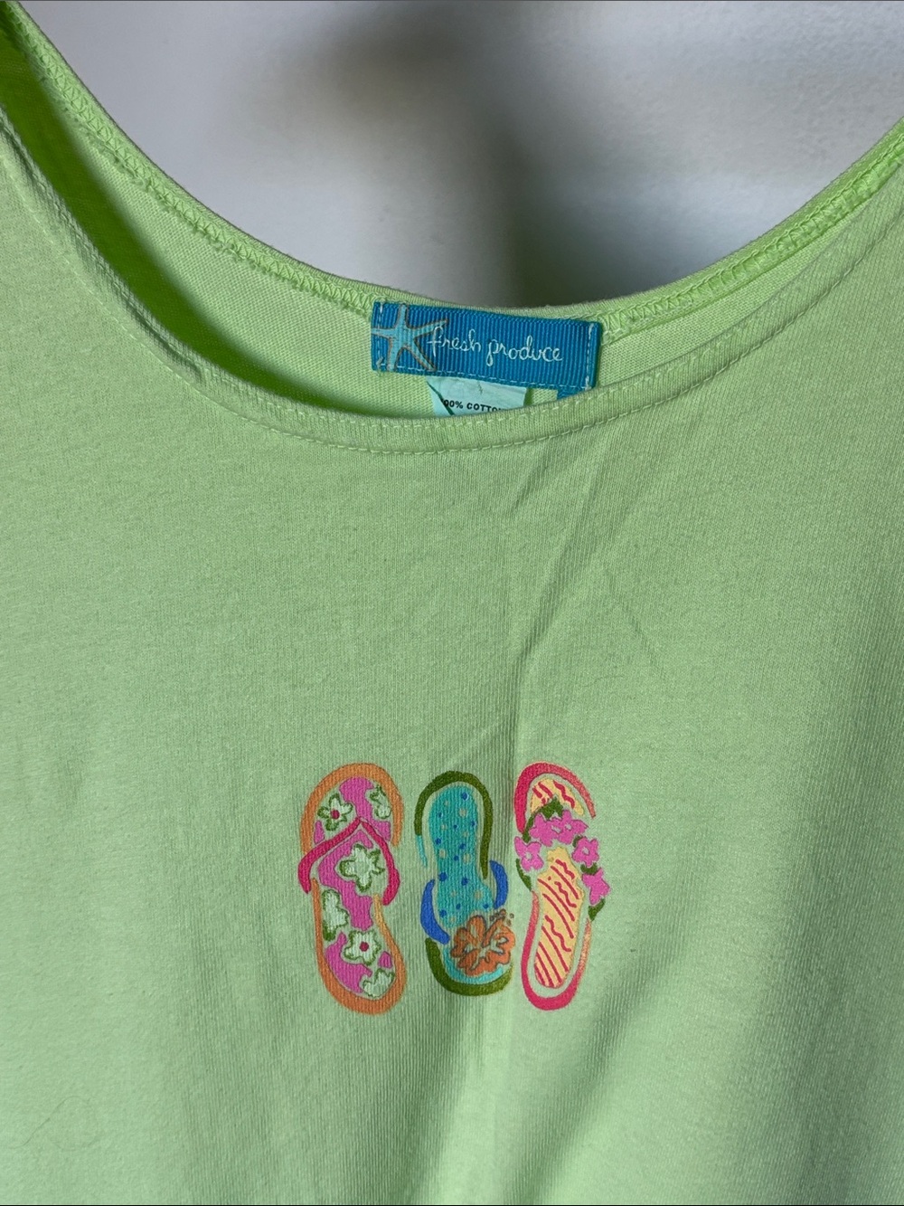 fresh produce Flippy Flop Lime Green Tank Dress with Colorful Flip-Flop Trio - Picture 2 of 6